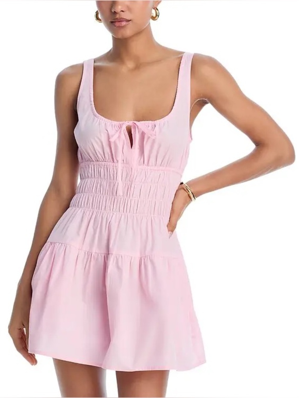 Ciao Lucia Gianluca Smocked Mini Dress in Pink